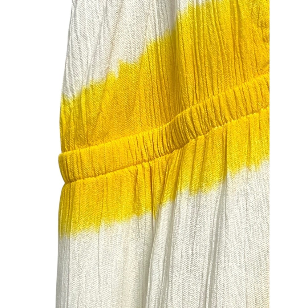 Tommy Bahama Maxi Dress Womens XL‎ Yellow Striped High Low Tassel Wrap - Picture 7 of 12